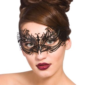 gonmask Filigran i svart metal -butterfly