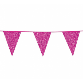 Flagga banderoll Med Hot pink glitterflagga