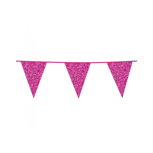 Flagbanner med Pink glitterflag