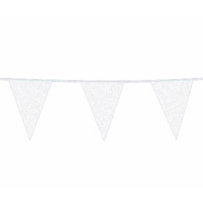 Flagbanner med Hvide glitterflag