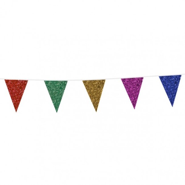 Flagbanner med Multifarvet glitterflag