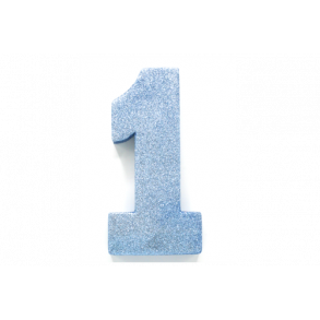  1 tal stor figur i lysebl