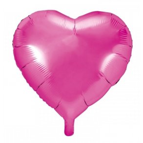 Folie ballon Hjerte 46 cm HOT PINK