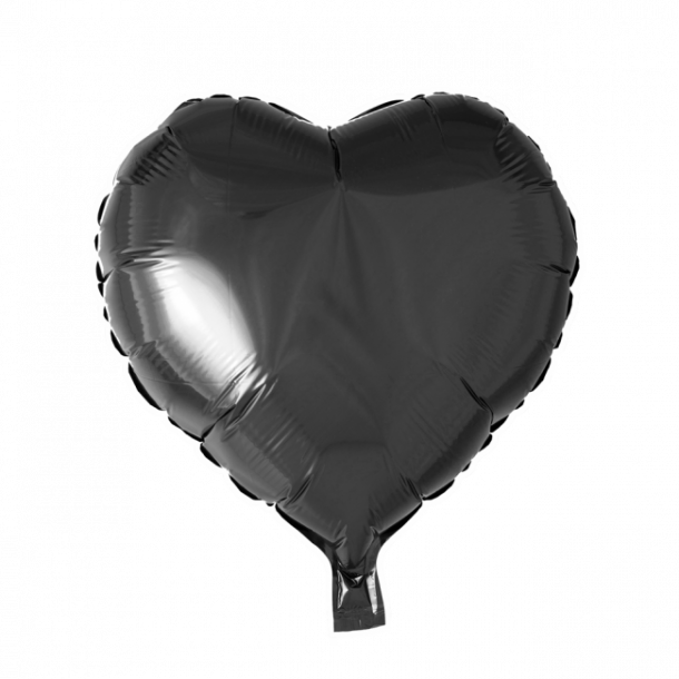 Folie ballon Hjerte 46 cm SORT