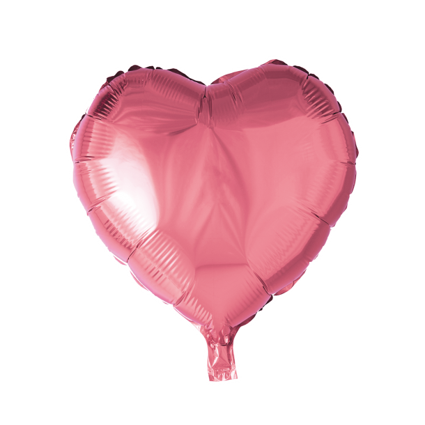 Folie ballon Hjerte 46cm i lyserd
