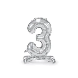 Folie nummerballong i silver p fot 70 cm