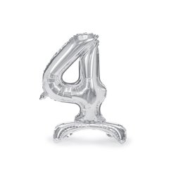 Folie nummerballong i silver p fot 70 cm