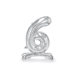 Folie nummerballong i silver p fot 70 cm