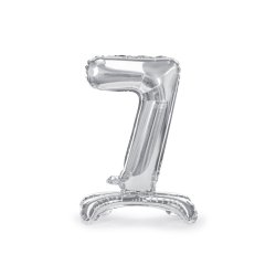 Folie nummerballong i silver p fot 70 cm