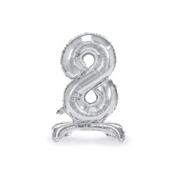 Folie nummerballong i silver p fot 70 cm