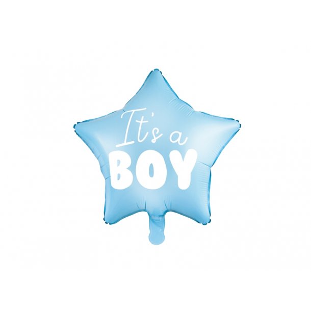 its a Boy folieballon stjerne i lysebl