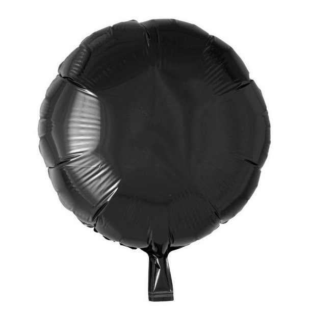 Folie ballon Rund SORT 46 cm
