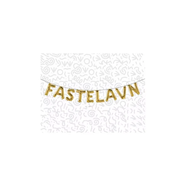Ballongset, Guld "FASTELAVN" 40 cm