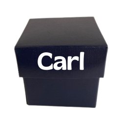 Presentkartong i marinbltt - fyrkantigt