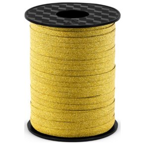 Dekorationsbnd - gavebnd 225 m Glitter guld
