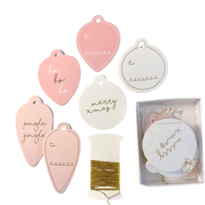 Presentetiketter i pastell till jul