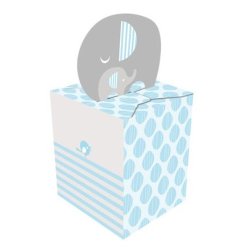 Presentaskar ljusbl elefant