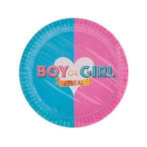 BOY or GIRL reveal tallerken