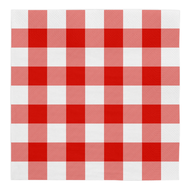 R�da och vita rutiga servetter - Gingham