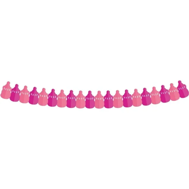 guirlande med sutteflasker i pink-lyserd