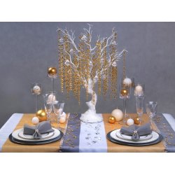 Diamant guirlande med gyldne plastdiamanter