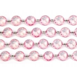 Diamantkedja med rosa plastdiamanter