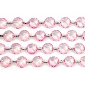 Diamant guirlande med lyserd plastdiamanter