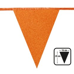 Flaggbanner med 12 flaggor i Glitter-Orange