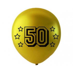 Ballon 50 guld , 6 st