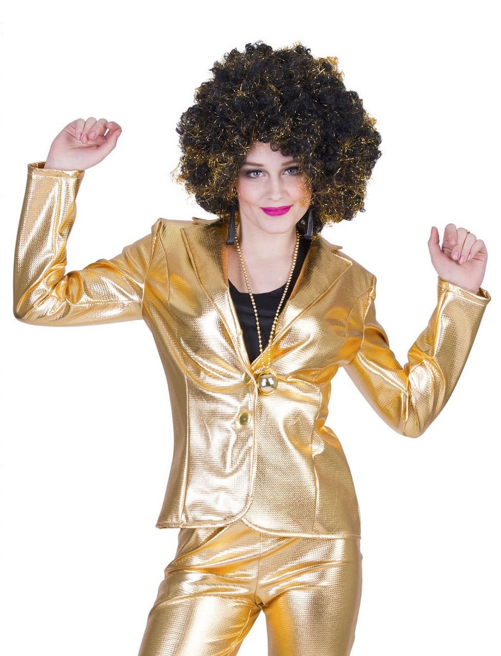 Disco jakke i kvinde | køb elegant guld blazer