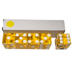Terninger D6 akryl Casino - Gul