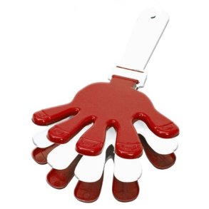 Hndklapper i rd-hvid