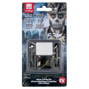 Ansigtsmaling kit til Halloween i sort-hvid