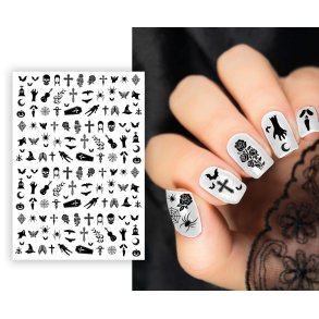 Halloween - Negle stickers, sorte