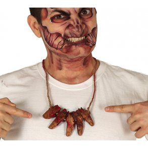 Halssnor m. blodige fingre