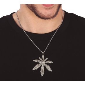 Hamp-blad halskde i slv