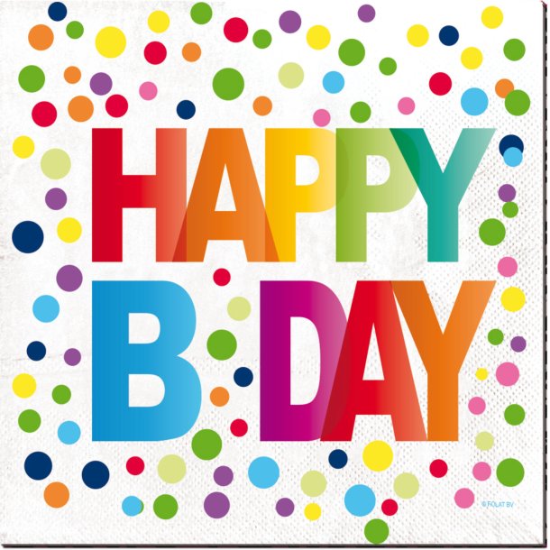 Happy B-day servietter 33x33cm 
