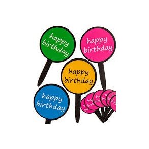 Kage picks Happy Birthday, 24 stk