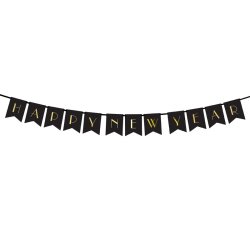 Happy new year banner SVART