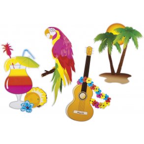 Hawaii karton dekorationer 