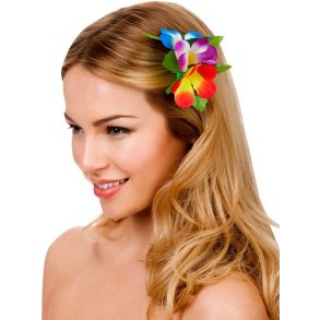 Hawaii hrclips med kulrt blomst