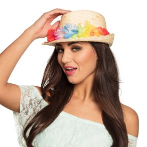 Hawaii hat - Fedora med blomster