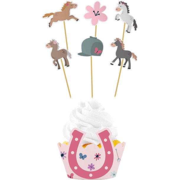 Heste - Cupcake dekost 6 st