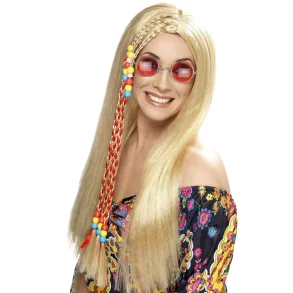 Hippie Paryk kvinde BLOND med perler