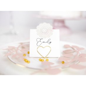 Hjerte bordkortsholder 10 stk. GULD