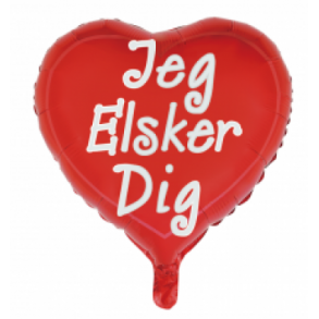 Folie ballon Hjerte rd, Jeg elsker dig , 46 cm
