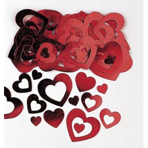 Konfetti med rde hjerter