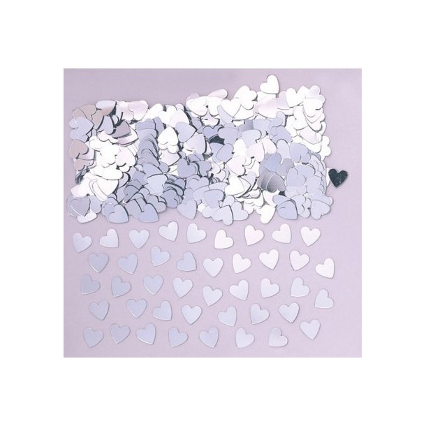 Konfetti med sm� s�lvhjerter