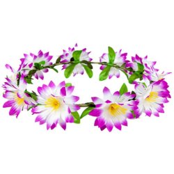 Hawaiiansk krans med lila blommor