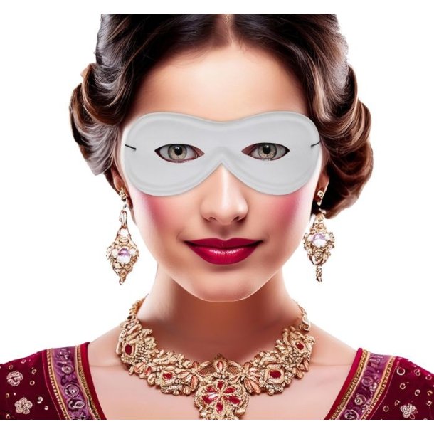 Øjenmaske i hvid med elastik